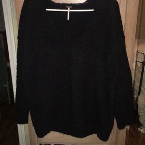 Free people black v neck sweater
